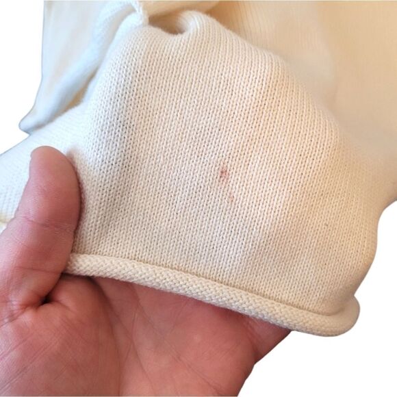 ATM Cream Tie Waist Cashmere / Cotton Blend Hooded Cardigan Size XL - Picture 10 of 10